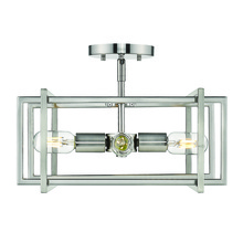  6070-SF PW-PW - Tribeca Semi-flush in Pewter with Pewter Accents